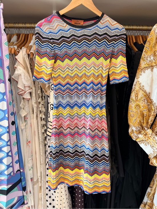 Missoni Dresses & Skirts - Missoni Multicolor Zigzag sequin Knit Dress